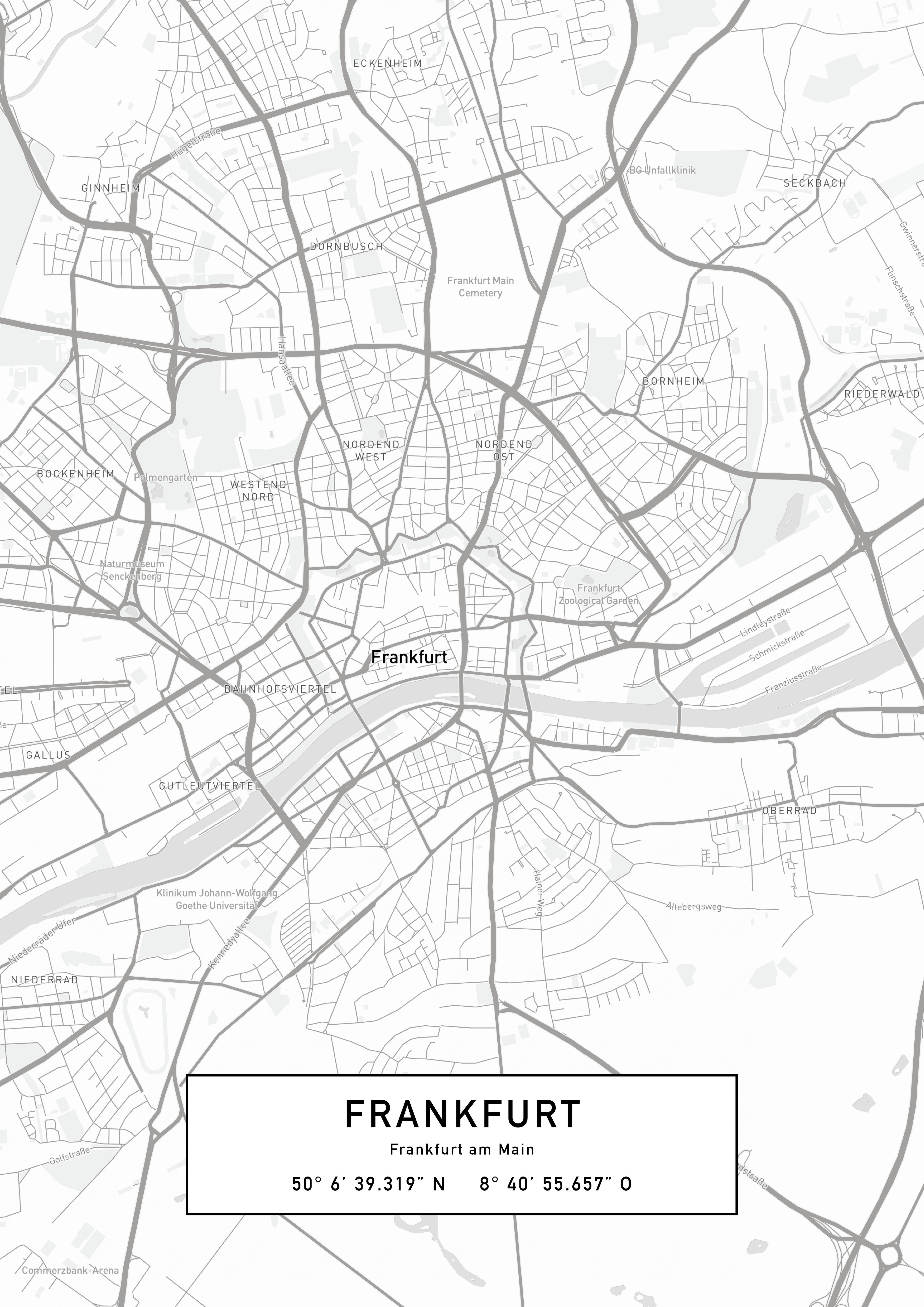 30cm Karten Frankfurt Wandbilder 21 Poster & - & x Stadtpläne aus